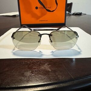 John Varvatos Black Frame Sunglasses with Gray Lenses